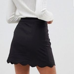 ASOS scalloped A-line mini skirt